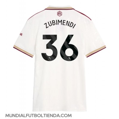 Camiseta Arsenal Martin Zubimendi #36 Tercera Equipación Replica 2025-26 para mujer mangas cortas Camiseta Arsenal Martin Zubimendi #36 Tercera Equipación Replica 2025-26 para mujer mangas cortas